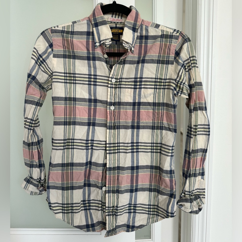 Pink and white Button down shirt